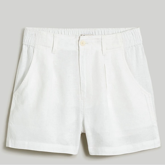 ‼️S O L D‼️Madewell Linen Shorts, White - Picture 1 of 7